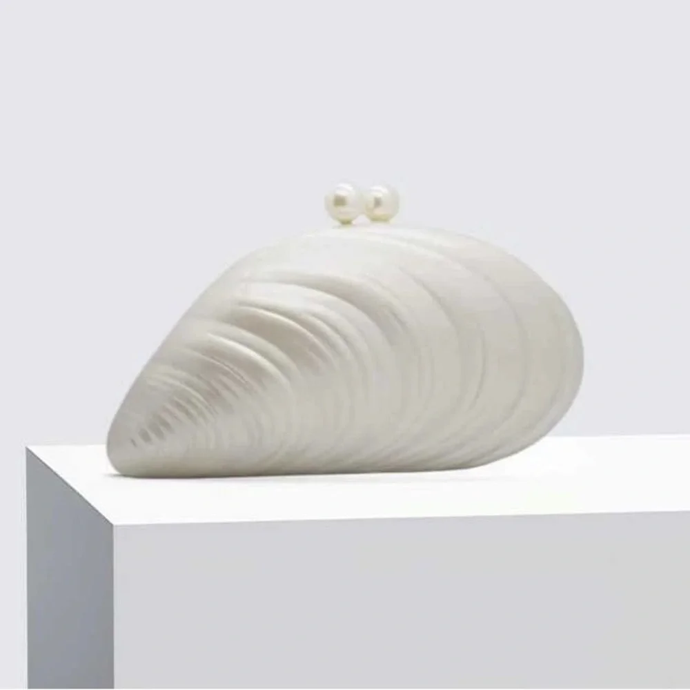 Pearlescent Shell Clutch